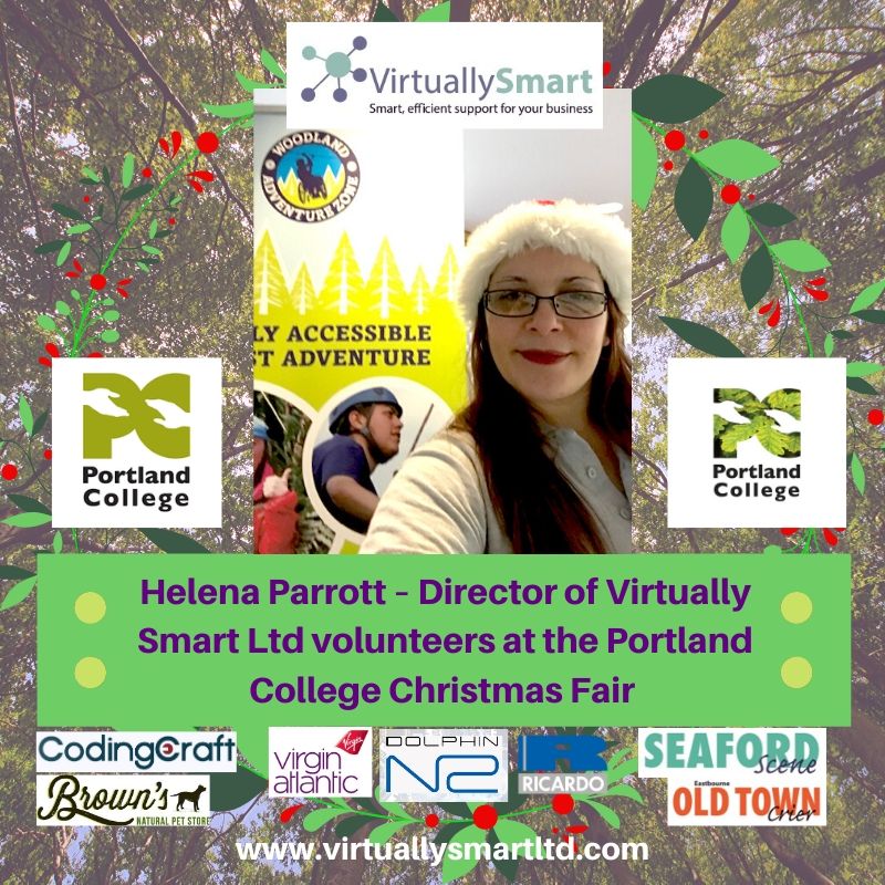 Helena Parrott – Director of Virtually Smart Ltd volunteers at the Portland College Christmas Fair